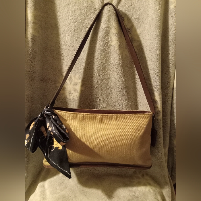Vintage Coach Greenwich Small Canvas Shoulder Bag Euc